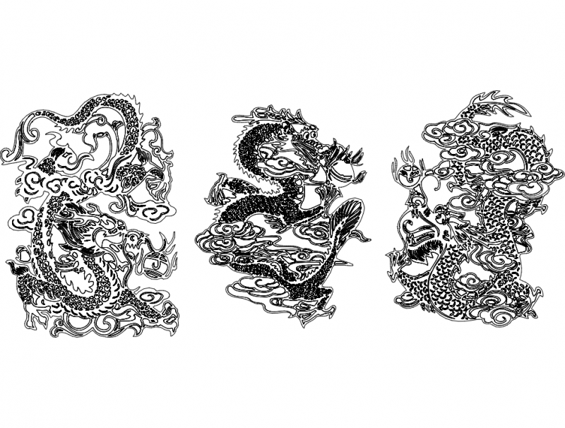 طرح اژدهایان جدید مناسب برای استفاده در دستگاه های cnc چوب و cnc لیزر - Design and vector for CNC machine