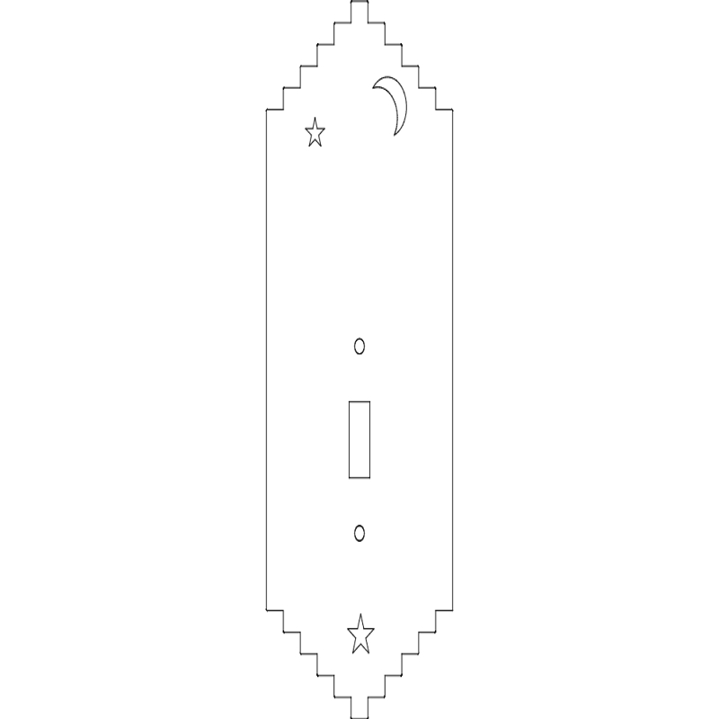 طرح پلاک کلید برق مناسب برای استفاده در دستگاه های cnc چوب و cnc لیزر - light switch plate dxf file