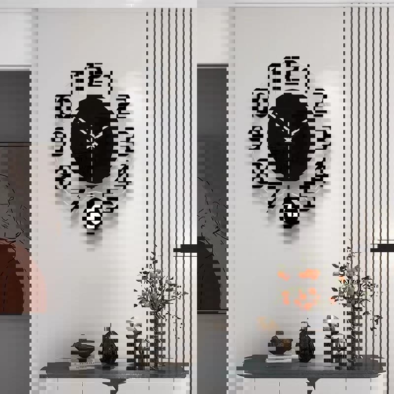 طرح ساعت دیواری سه بعدی اکریلیک مناسب برای استفاده در دستگاه های cnc چوب و cnc لیزر - laser cut acrylic 3d wall clock