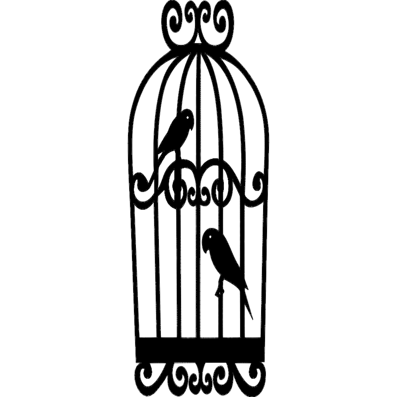 طرح طوطی در قفس مناسب برای استفاده در دستگاه های cnc چوب و cnc لیزر - parrots in cage dxf file