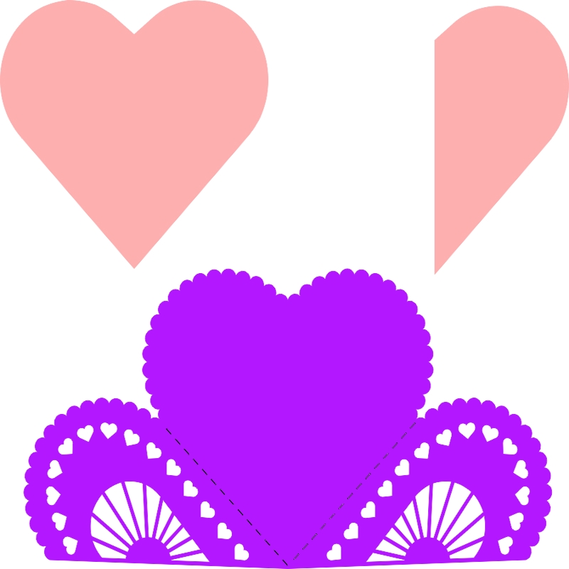 طرح کارت ویزیت تاشو قلبی مناسب برای استفاده در دستگاه های cnc چوب و cnc لیزر - heart fold card cdr file