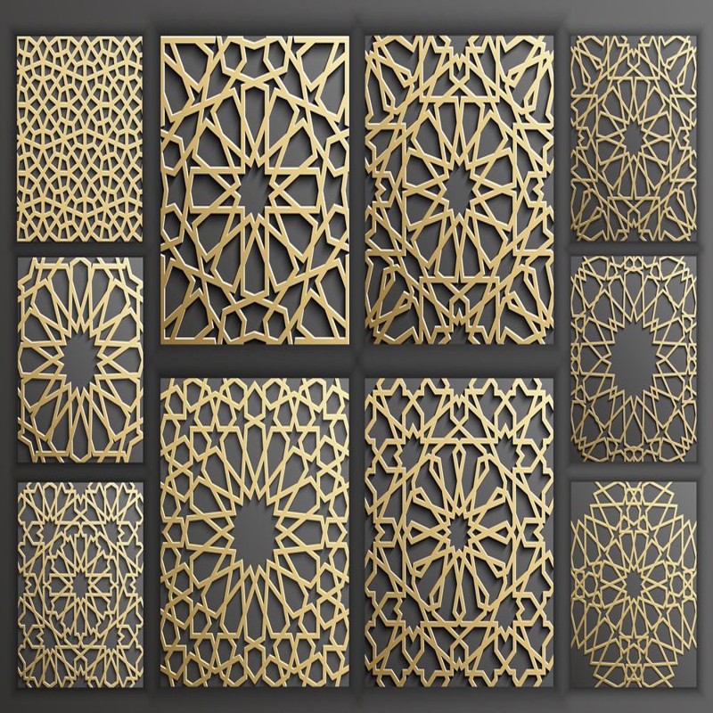 طرح طوماری اسلامی مناسب برای استفاده در دستگاه های cnc چوب و cnc لیزر - islamic scrollwork pattern dxf file
