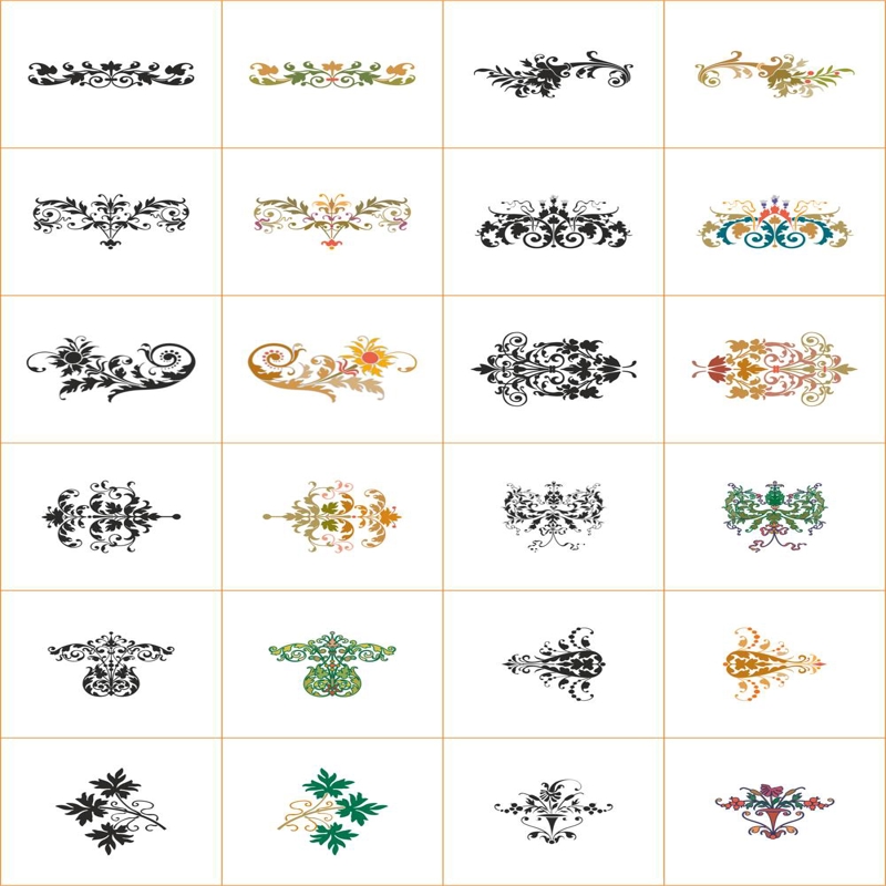 طرح وکتور تزئینات قدیمی مناسب برای استفاده در دستگاه های cnc چوب و cnc لیزر - vintage vector ornaments cdr file