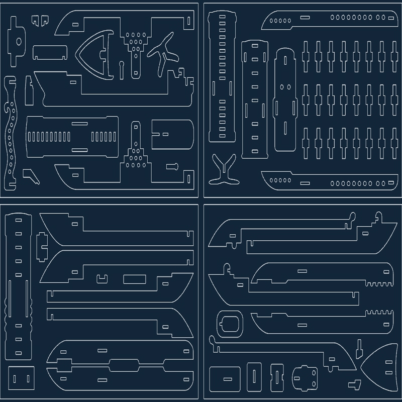 طرح پازل قایق تفریحی لوکس مناسب برای استفاده در دستگاه های cnc چوب و cnc لیزر - luxury yacht puzzle dxf