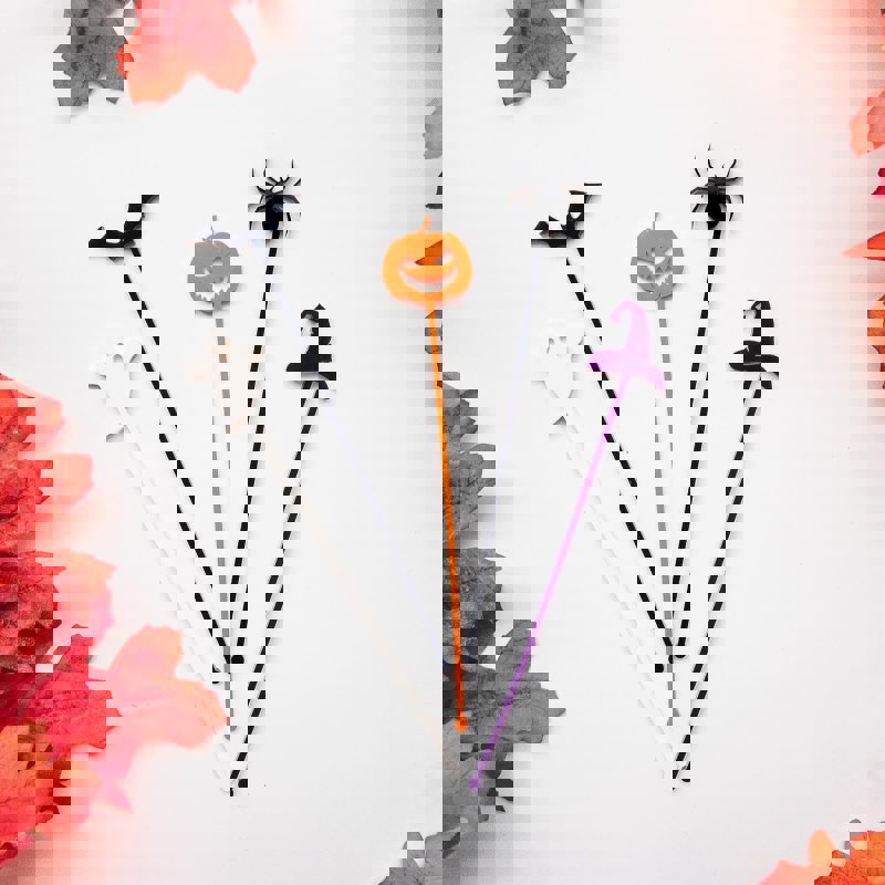 طرح چوب‌های سوایزل هالووین مناسب برای استفاده در دستگاه های cnc چوب و cnc لیزر - laser cut halloween swizzle sticks