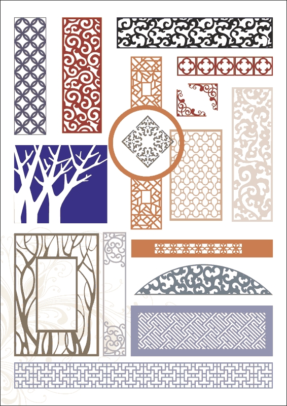 طرح پنل های دکوراتیو مناسب برای استفاده در دستگاه های cnc چوب و cnc لیزر - decorative panels cdr file