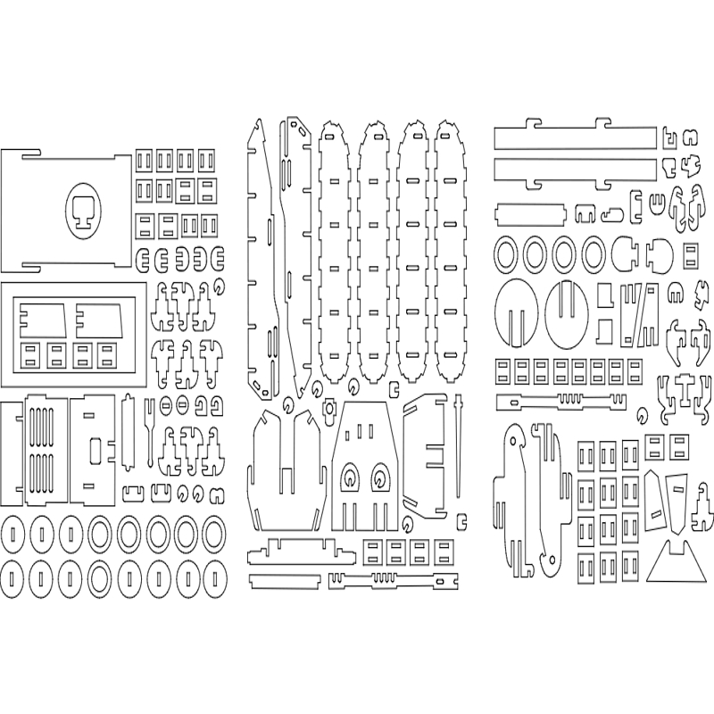 طرح تانک ۱ مناسب برای استفاده در دستگاه های cnc چوب و cnc لیزر - tanque 1 dxf file