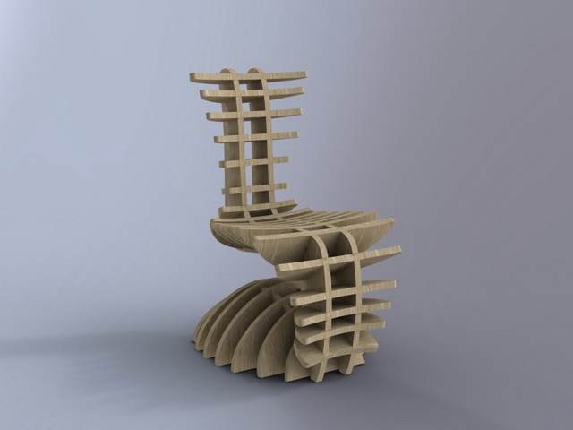 طرح صندلی ۲ مناسب برای استفاده در دستگاه های cnc چوب و cnc لیزر - chair 2 dxf