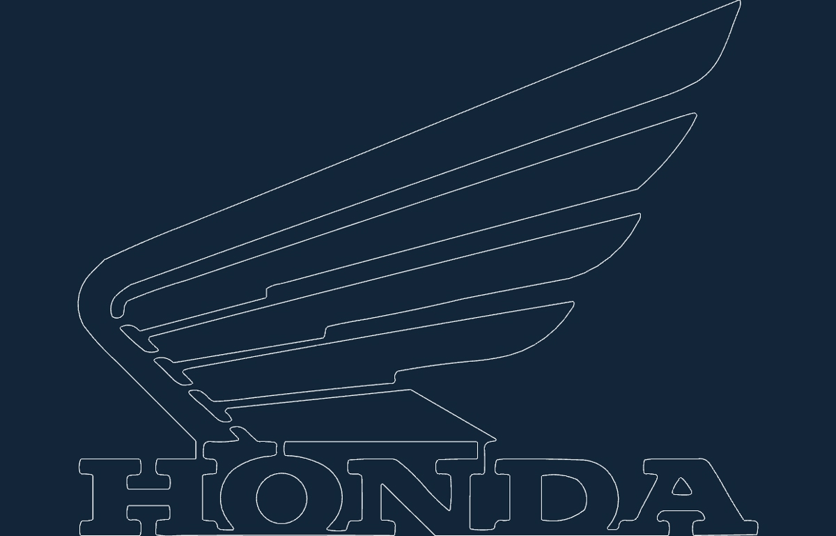 طرح لوگوی بال موتورسیکلت هوندا مناسب برای استفاده در دستگاه های cnc چوب و cnc لیزر - honda motorcycle wing logo dxf file
