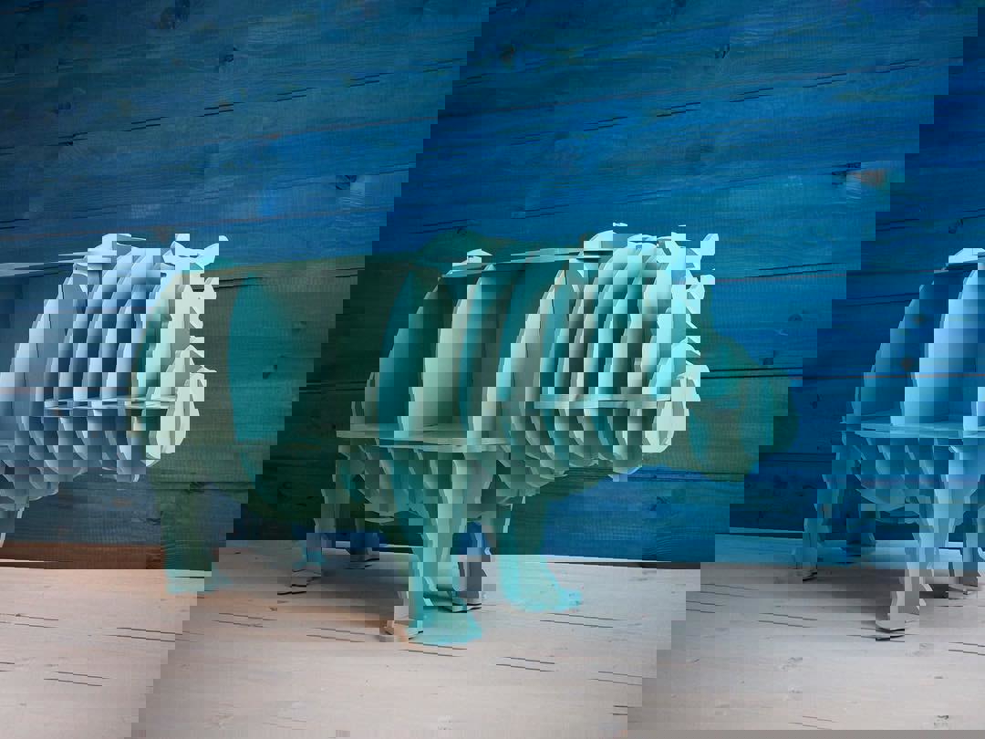 طرح قفسه هیپو مناسب برای استفاده در دستگاه های cnc چوب و cnc لیزر - hippo shelf vector to cut cnc laser cdr file