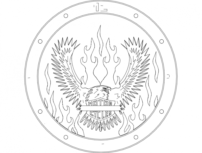 طرح ساعت عقاب مناسب برای استفاده در دستگاه های cnc چوب و cnc لیزر - eagle clock dxf file