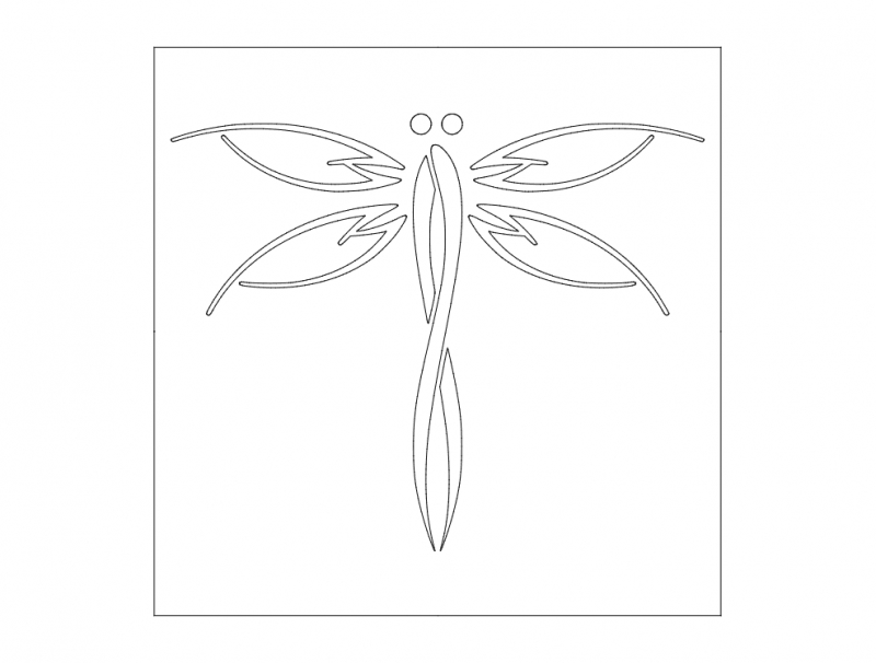 طرح سنجاقک مناسب برای استفاده در دستگاه های cnc چوب و cnc لیزر - dragonfly dxf file