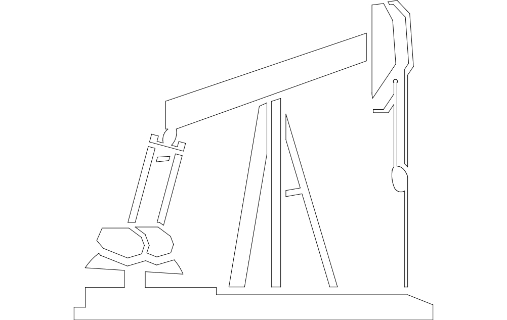 طرح جک پمپ مناسب برای استفاده در دستگاه های cnc چوب و cnc لیزر - pump jack dxf file