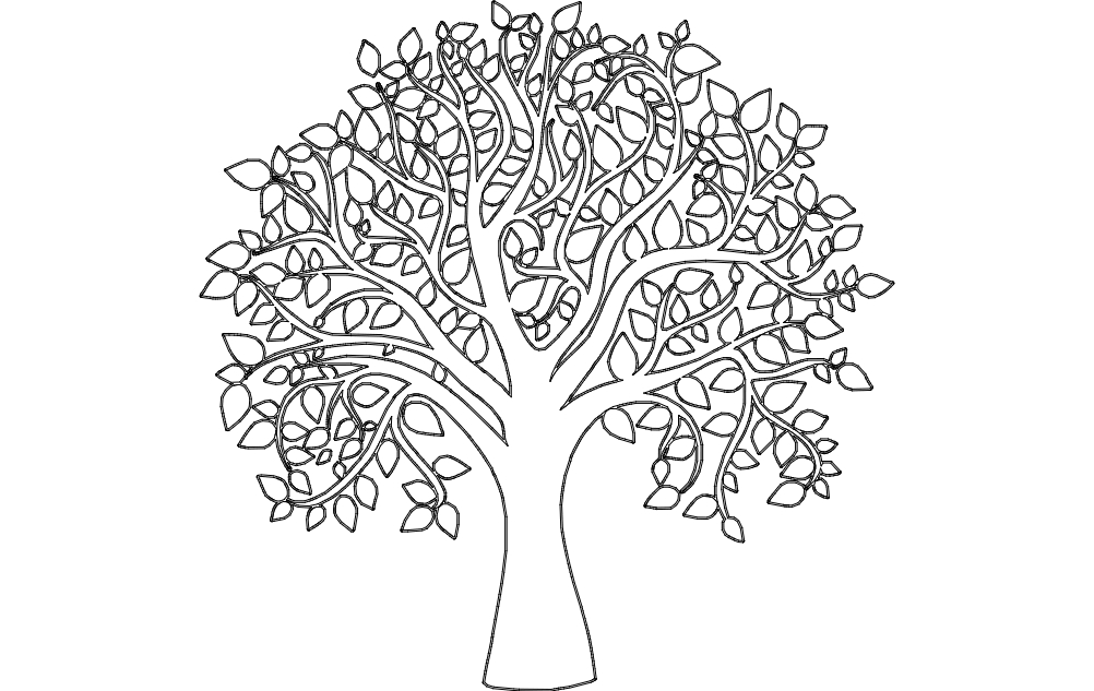 طرح کلی درخت زندگی مناسب برای استفاده در دستگاه های cnc چوب و cnc لیزر - tree of life outline dxf file