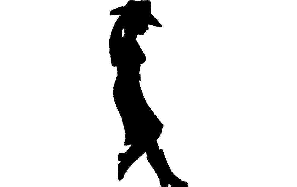 طرح دختر ایستاده مناسب برای استفاده در دستگاه های cnc چوب و cnc لیزر - girl standing dxf file