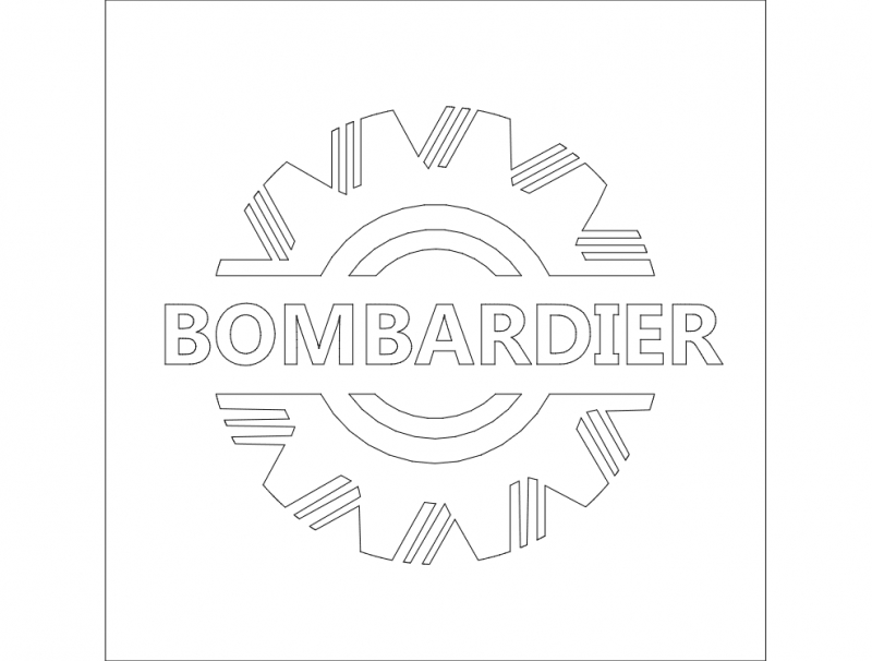 طرح لوگوی بمباردیر مناسب برای استفاده در دستگاه های cnc چوب و cnc لیزر - bombardier logo dxf file