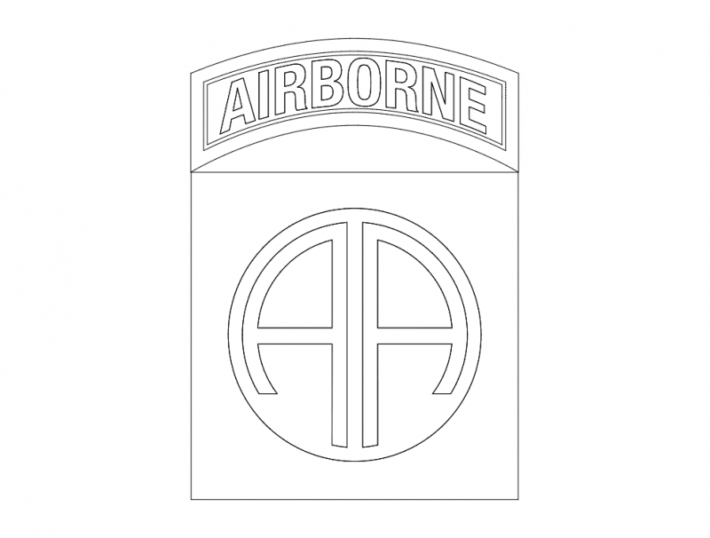 طرح هوابرد شماره ۸۲ مناسب برای استفاده در دستگاه های cnc چوب و cnc لیزر - 82nd airborne dxf file