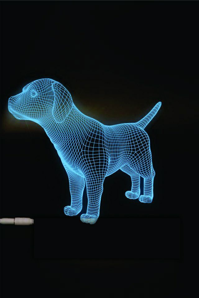 طرح چراغ خواب سه بعدی LED مخصوص سگ مناسب برای استفاده در دستگاه های cnc چوب و cnc لیزر - dog 3d led night light cdr file