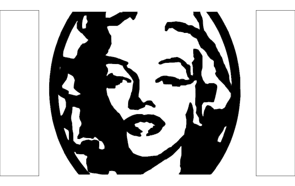 طرح اسکرین شات زن مناسب برای استفاده در دستگاه های cnc چوب و cnc لیزر - screenshot woman dxf file