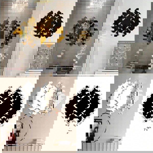 طرح آینه دکوراتیو دیواری مربع شکل خلاقانه آینه اکریلیک مناسب برای استفاده در دستگاه های cnc چوب و cnc لیزر - laser cut creative square shaped mirror wall decor mirror acrylic