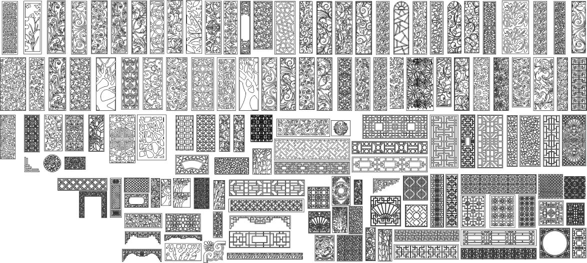 طرح وکتورهای شبکه‌ای مناسب برای استفاده در دستگاه های cnc چوب و cnc لیزر - lattice vectors cdr file