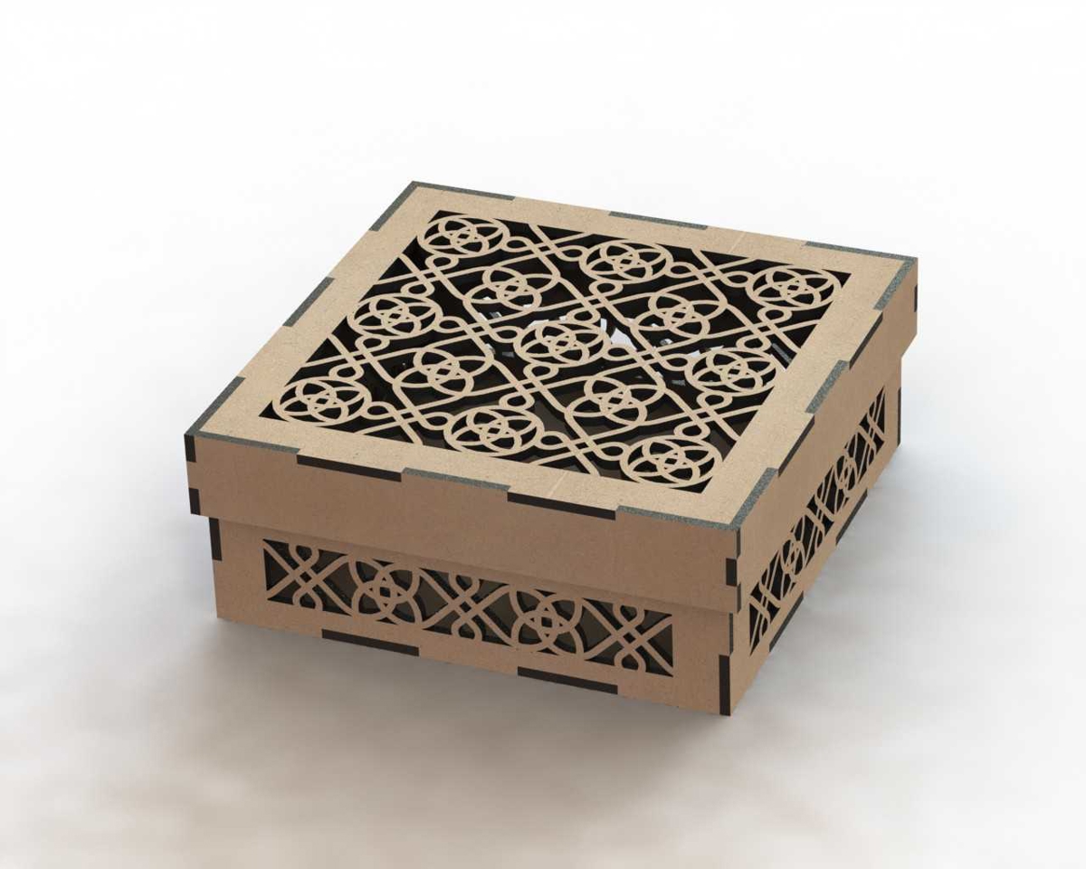 طرح جعبه چوبی مناسب برای استفاده در دستگاه های cnc چوب و cnc لیزر - laser cut wooden box template dxf file