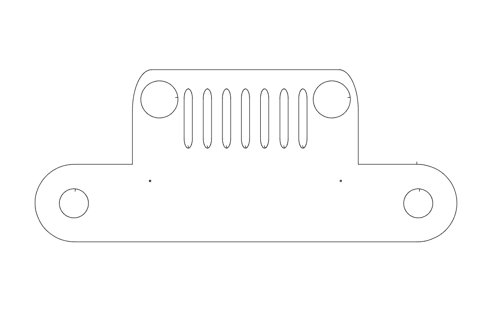 طرح جا حوله ای جیپ مناسب برای استفاده در دستگاه های cnc چوب و cnc لیزر - jeep towel holder dxf file
