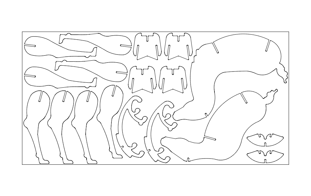 طرح دو گوزن مناسب برای استفاده در دستگاه های cnc چوب و cnc لیزر - two deer dxf file