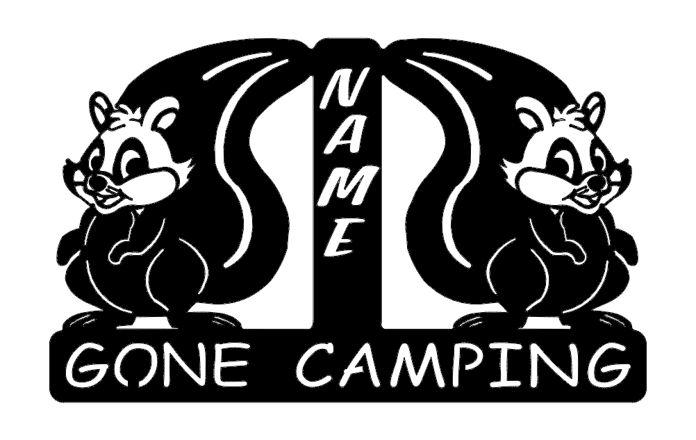 طرح سنجاب که به کمپینگ رفته بود مناسب برای استفاده در دستگاه های cnc چوب و cnc لیزر - squirrel gone camping dxf file