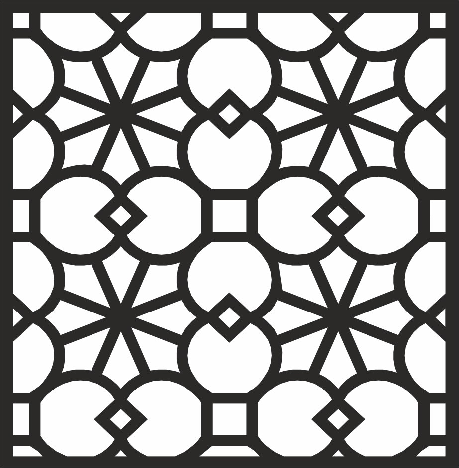 طرح پنل تزئینی مناسب برای استفاده در دستگاه های cnc چوب و cnc لیزر - decorative panel design cdr file