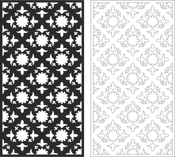 طرح بدون درز قدیمی مناسب برای استفاده در دستگاه های cnc چوب و cnc لیزر - vintage seamless pattern cdr file