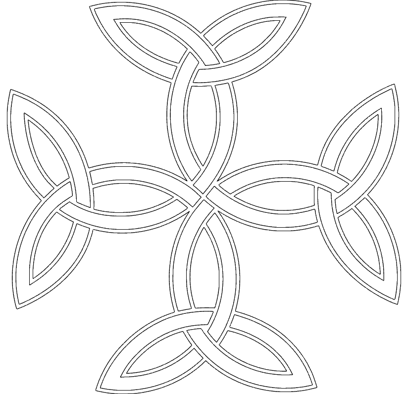 طرح صلیب سه گوش سلتیک مناسب برای استفاده در دستگاه های cnc چوب و cnc لیزر - celtic triquetra cross dxf file