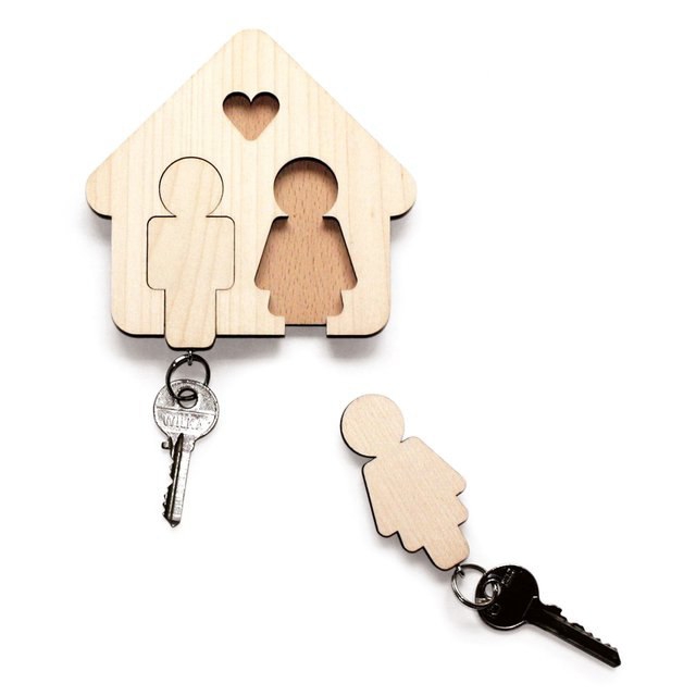 طرح آویز کلید برای زوج مناسب برای استفاده در دستگاه های cnc چوب و cnc لیزر - laser cut key hanger for couple dxf file