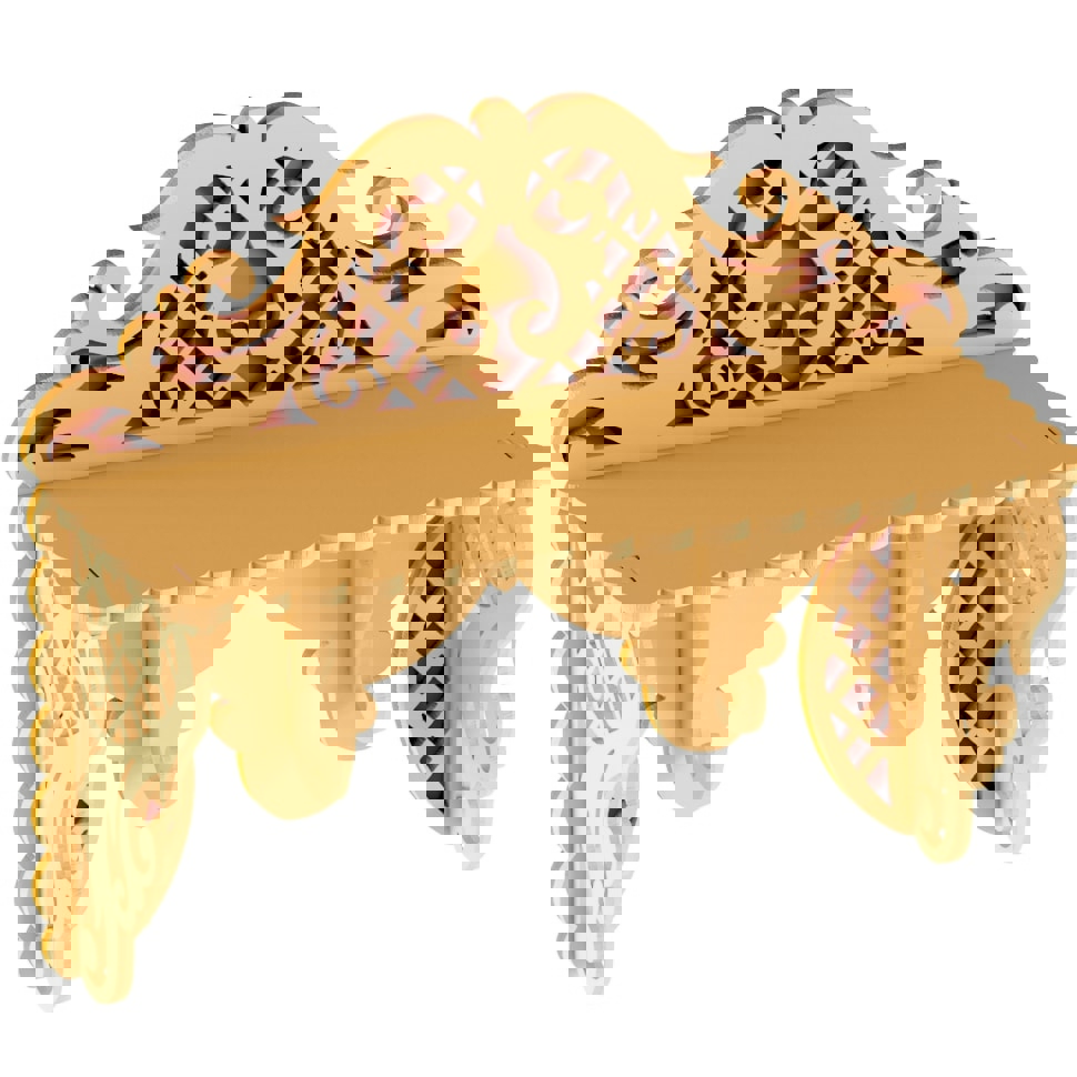 طرح قفسه دیواری چوبی قدیمی مناسب برای استفاده در دستگاه های cnc چوب و cnc لیزر - laser cut vintage wooden wall shelf dxf file