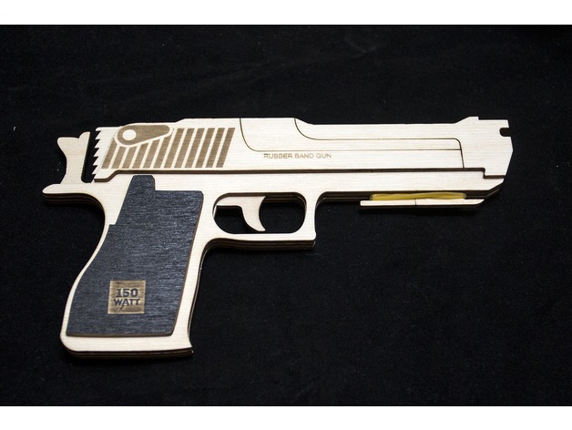 طرح تفنگ لاستیکی مناسب برای استفاده در دستگاه های cnc چوب و cnc لیزر - rubber band gun laser cut dxf file