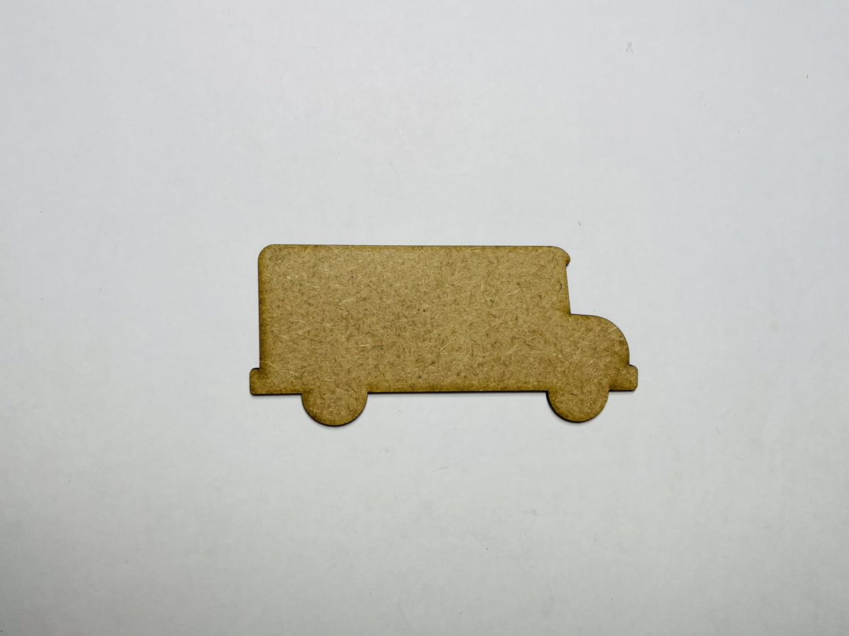 طرح اتوبوس چوبی ناتمام با فرمت کورل مناسب برای استفاده در دستگاه های cnc چوب و cnc لیزر - laser cut bus wood cutout unfinished wooden bus shape cdr file