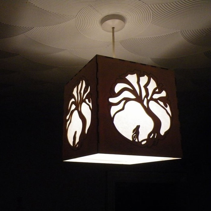 طرح چراغ سقفی طرح خرگوش ماه مناسب برای استفاده در دستگاه های cnc چوب و cnc لیزر - laser cut moon rabbit ceiling lamp dxf file