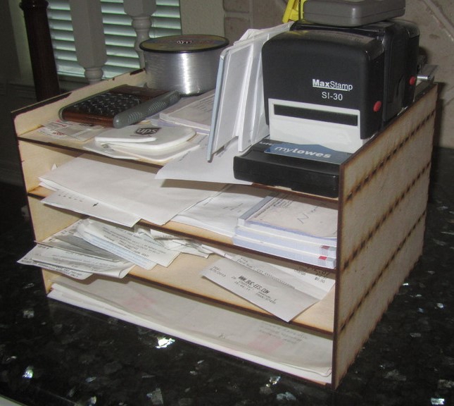 طرح جعبه کادو با فرمت کورل مناسب برای استفاده در دستگاه های cnc چوب و cnc لیزر - laser cut office paper organizer cdr file