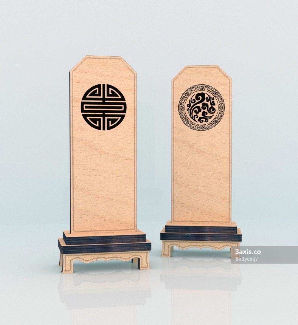 طرح مدل ابلیسک چینی مناسب برای استفاده در دستگاه های cnc چوب و cnc لیزر - laser cut chinese obelisk model cdr file