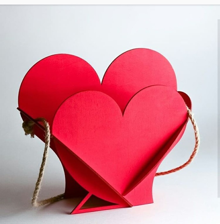 طرح سبد هدیه ولنتاین به شکل قلب مناسب برای استفاده در دستگاه های cnc چوب و cnc لیزر - laser cut valentine day gift heart shape basket cdr file
