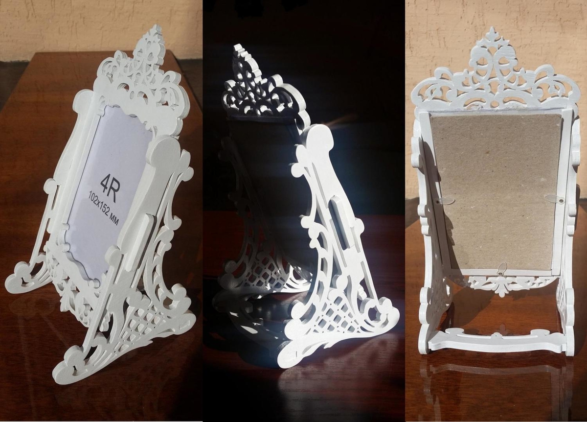 طرح قاب عکس تزئینی مناسب برای استفاده در دستگاه های cnc چوب و cnc لیزر - laser cut decorative photo frame template cdr file