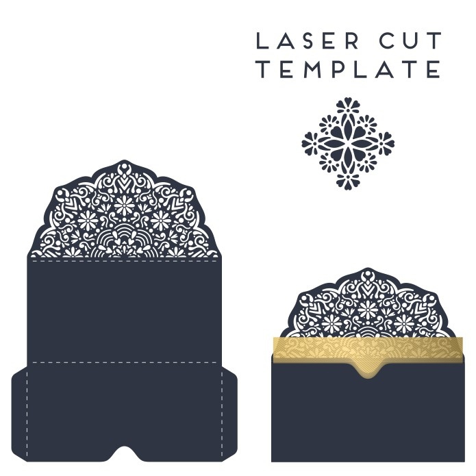 طرح کارت دعوت عروسی مناسب برای استفاده در دستگاه های cnc چوب و cnc لیزر - laser cut decorative wedding invitation template cdr file