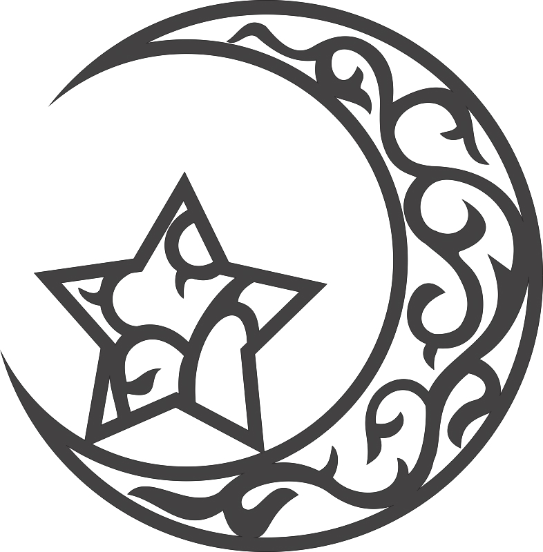 طرح ستاره و ماه مناسب برای استفاده در دستگاه های cnc چوب و cnc لیزر - decor star and moon laser cut cdr file