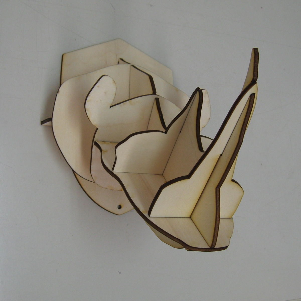 طرح پازل سه بعدی سر کرگدن برای تزیین دیوار مناسب برای استفاده در دستگاه های cnc چوب و cnc لیزر - laser cut rhino head wall decor 3d puzzle dxf file