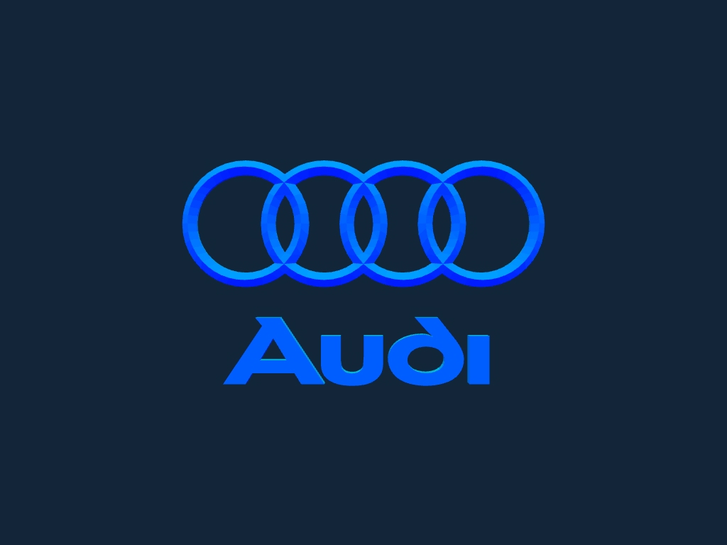 طرح لوگوی آئودی مناسب برای استفاده در دستگاه های cnc چوب و cnc لیزر - audi logo stl file