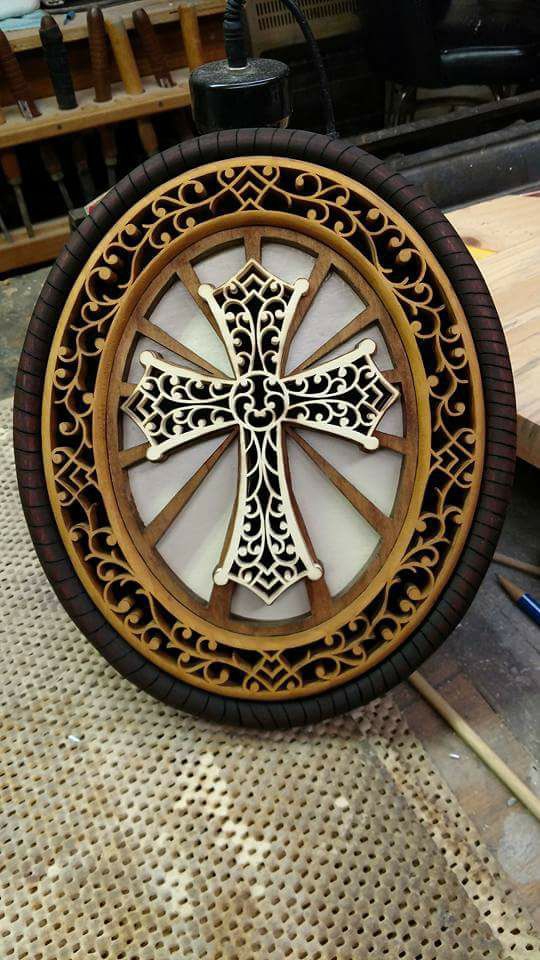طرح چوب طرح صلیب مناسب برای استفاده در دستگاه های cnc چوب و cnc لیزر - laser cut wooden decorative cross cdr file