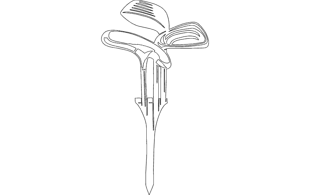 طرح کیف گلف مناسب برای استفاده در دستگاه های cnc چوب و cnc لیزر - golf club bag dxf file