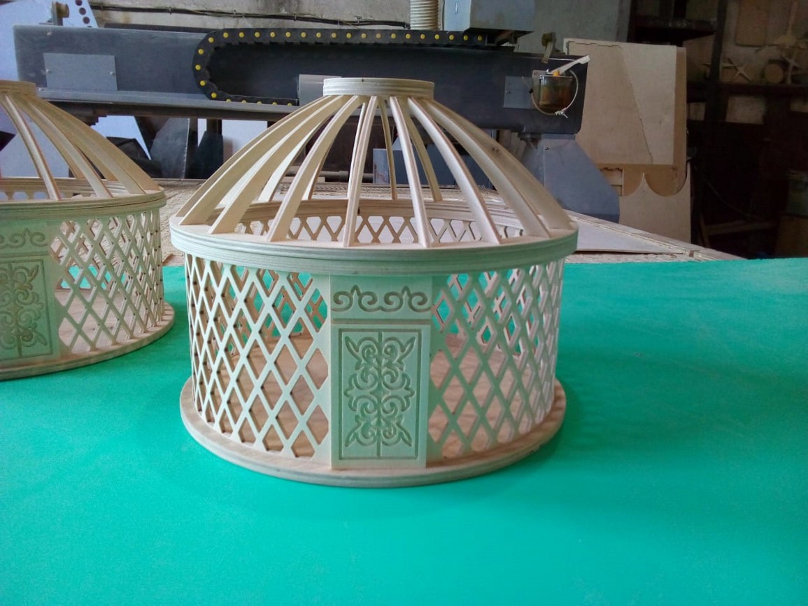 طرح جعبه یورت مناسب برای استفاده در دستگاه های cnc چوب و cnc لیزر - yurt box dxf file