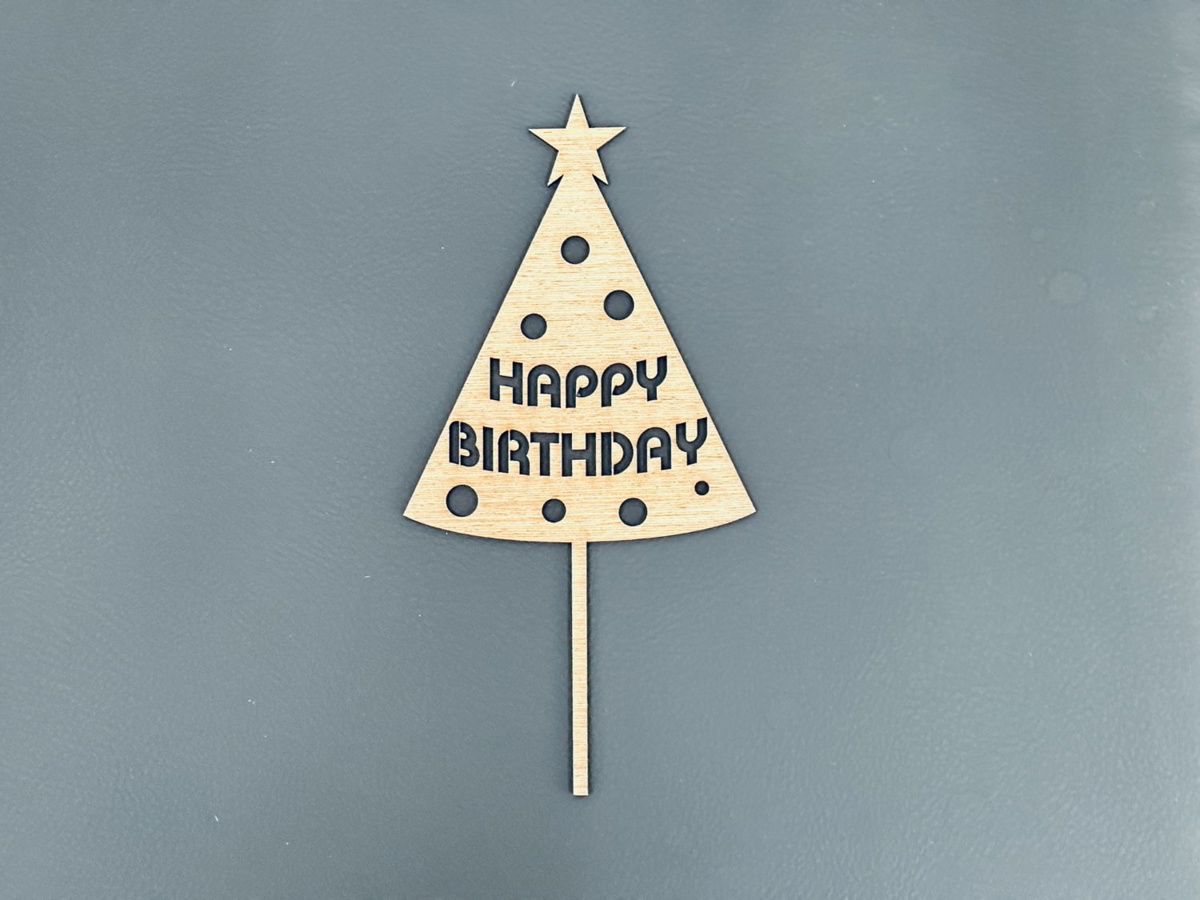 طرح درخت کریسمس برای تزیین کیک مناسب برای استفاده در دستگاه های cnc چوب و cnc لیزر - laser cut christmas tree cake topper cdr file