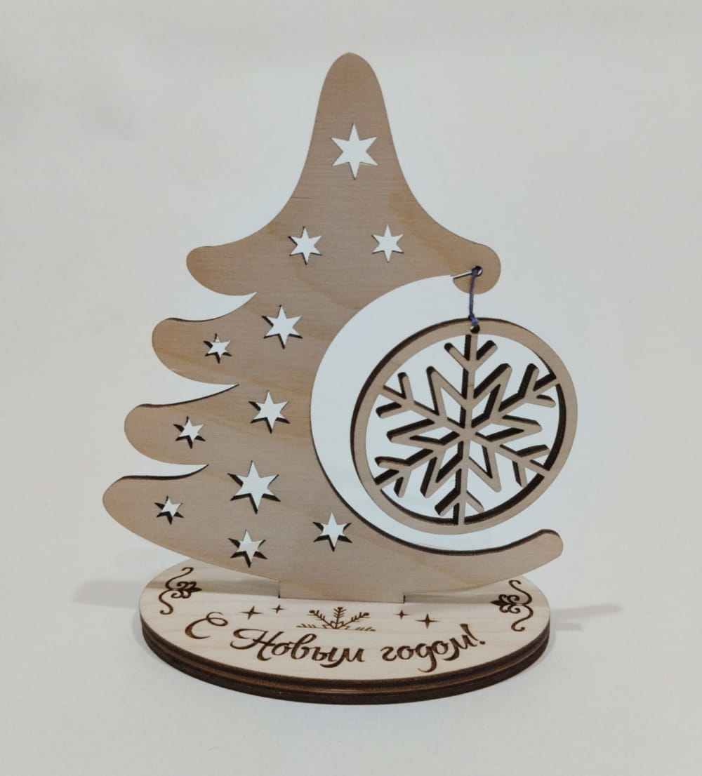طرح درخت کریسمس رومیزی مینی مناسب برای استفاده در دستگاه های cnc چوب و cnc لیزر - laser cut mini christmas tree tabletop christmas tree decor cdr file
